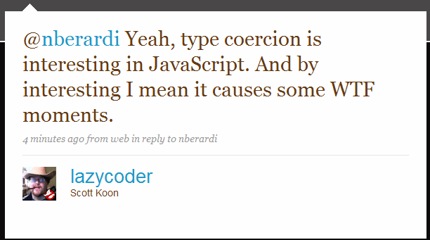 LazyCoder (Scott Koon) on JavaScript Coercion